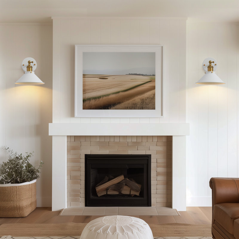 Applique murale en fer Crissman, Blanc