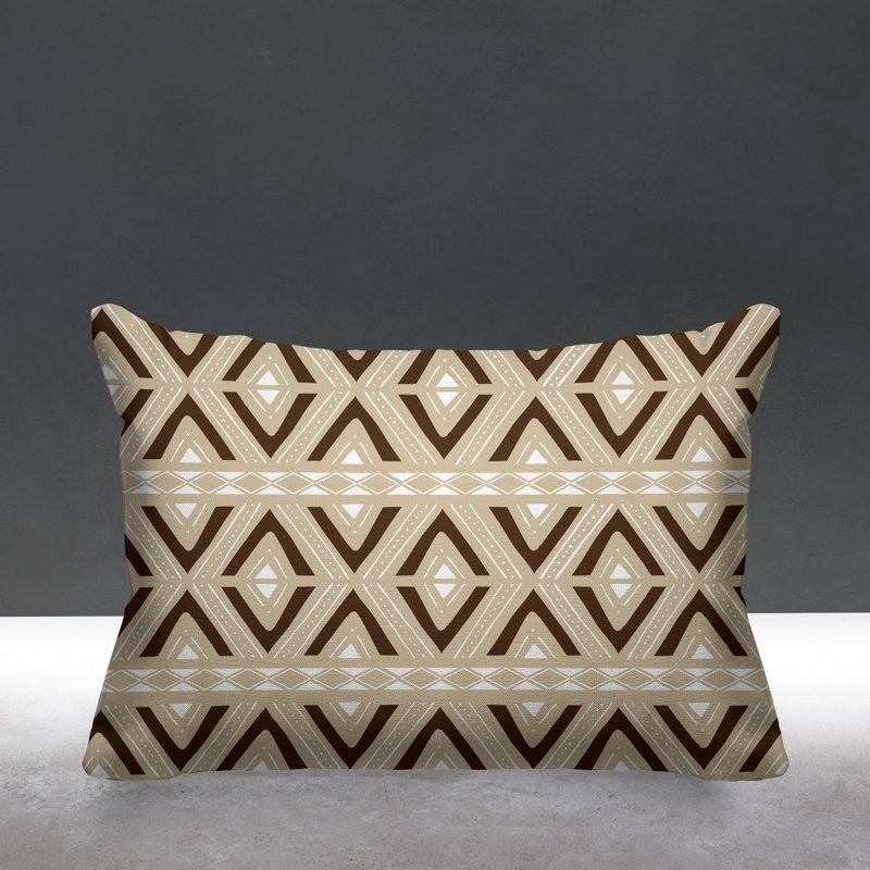 Yaro Outdoor Reversible Throw Pillow, Beige