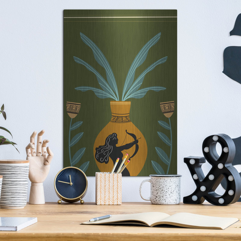 «Warrior Goddess Vase II» par Regina Moore, art mural en métal, H 16 po x l 12 po