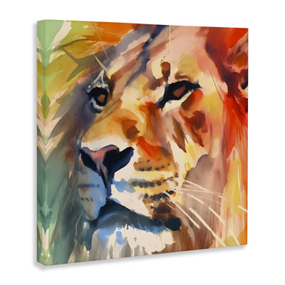«Strong Lion Gaze», art mural sur toile par Walker Noble
