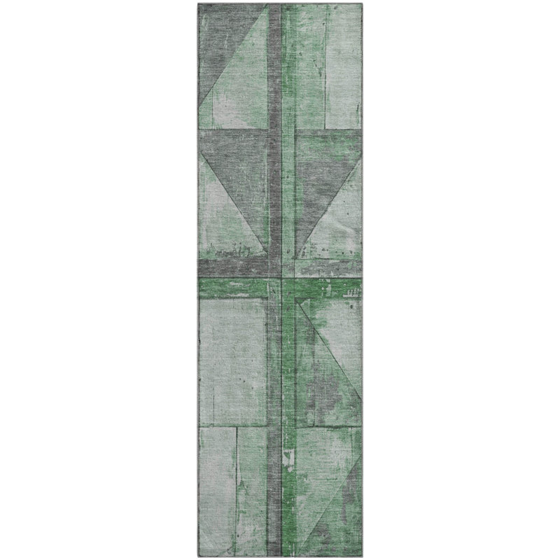 Premium Machine Washable Medena AMF1876 Geometric Rug, Runner 2'3" x 7'6"