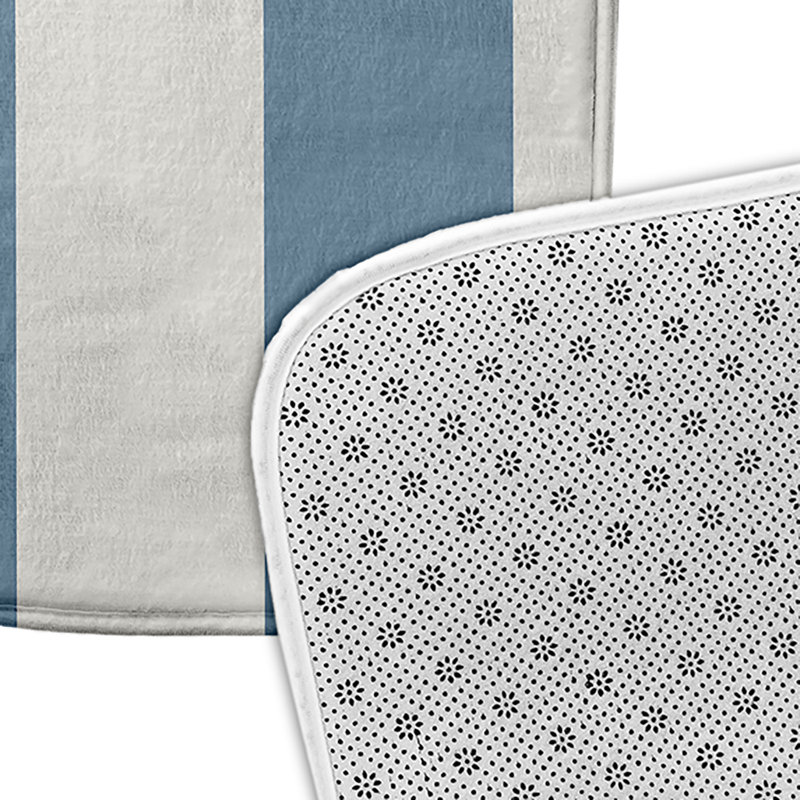 Shameel Non-Slip Bath Mat, 17" W x 24" L, Light Blue