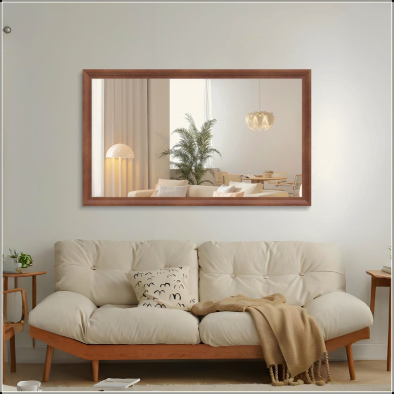 Miroir de salle de bain rectangulaire surdimensionné moderne pour salle de bain, 60 po x 36 po, Jaune