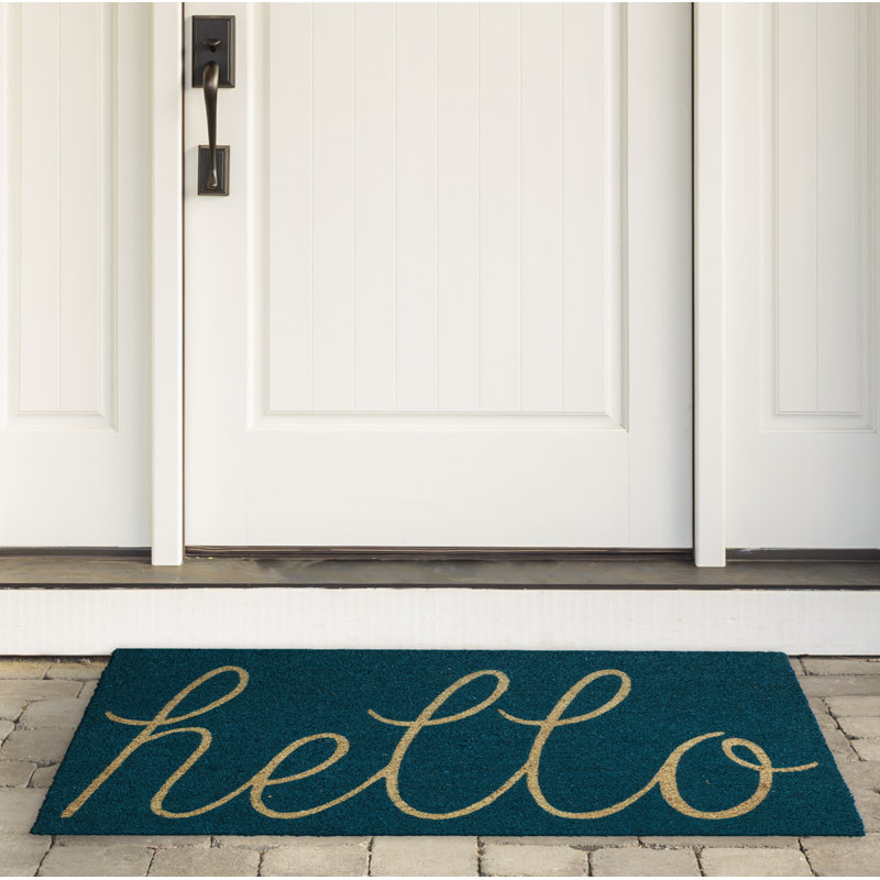 Jahki Non-Slip Doormat, Blue