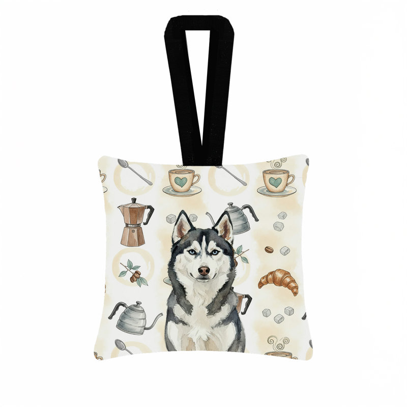 Ornement suspendu en tissu Siberian Husky Coffee, Siberian Husky