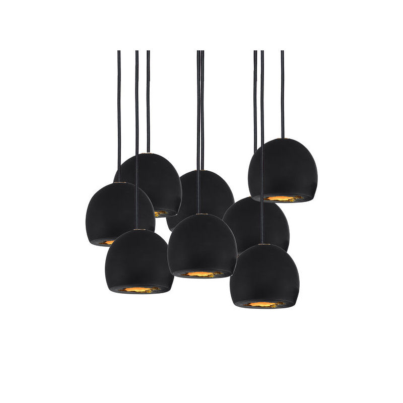 8 - Light Chandelier, 48" H x 24" W x 24" D, Black, Matte Black