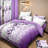 Queen Size 9-Piece Lavender Leaf Bedding & Curtain Set (Queen/King/Cal King) - Quilted Microfiber Bedspread + Sheer Drapes-117095595