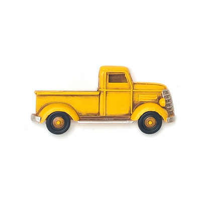 Metal Red Pickup Truck Fridge Magnet