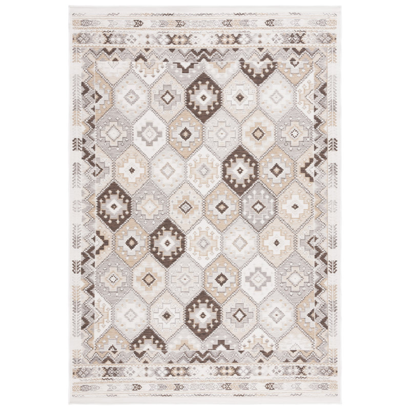 Tapis intérieur / extérieur Kaiyanna Sunrise, Rectangle 4 pi x 5 pi 7 po
