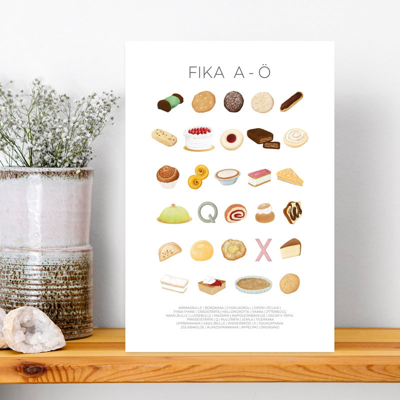 Sweet Fika Delights, art mural contemporain, H 18 po x l 12 po