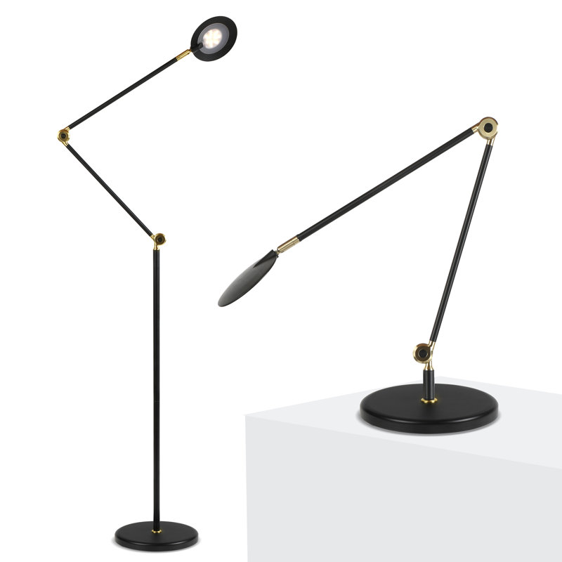 Sage 68 in. Industrial 3-Way Dimming and Temperature Adjustable LED Floor Lamp, Black