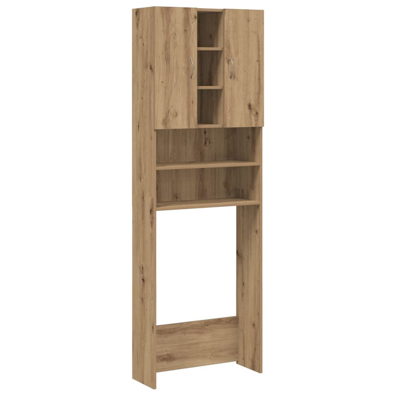 Awaah Solid Wood Freestanding Linen Cabinet, Artisan Oak