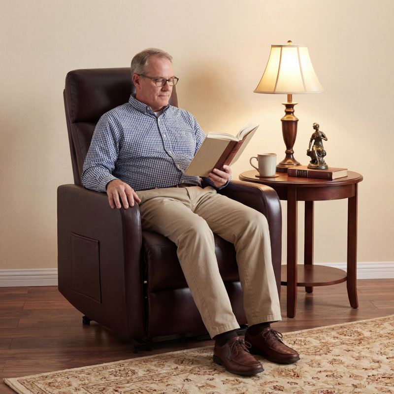 Fauteuil inclinable électrique Wall, Marron foncé