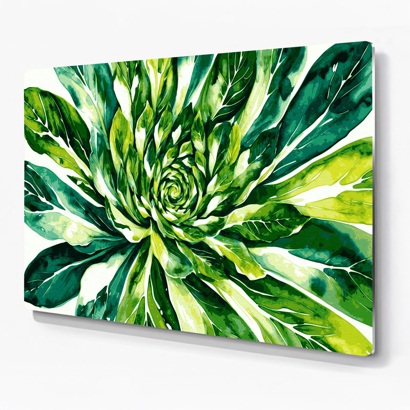 Art mural en métal vert légumes Bok Choy, H 11 po x l 14 po