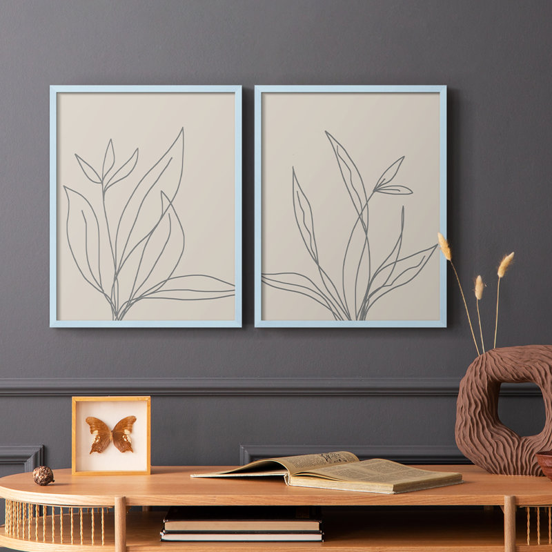 «Neutral Lines I», reproduction encadrée de qualité supérieure - prête à être accrochée - aucun clou requis - aucun clou requis