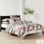 Housse de couette pour grand lit format mini - Fleur de cerisier, coton, floral, taies décoratives avec fermeture à boutons, 4 attaches intérieures,