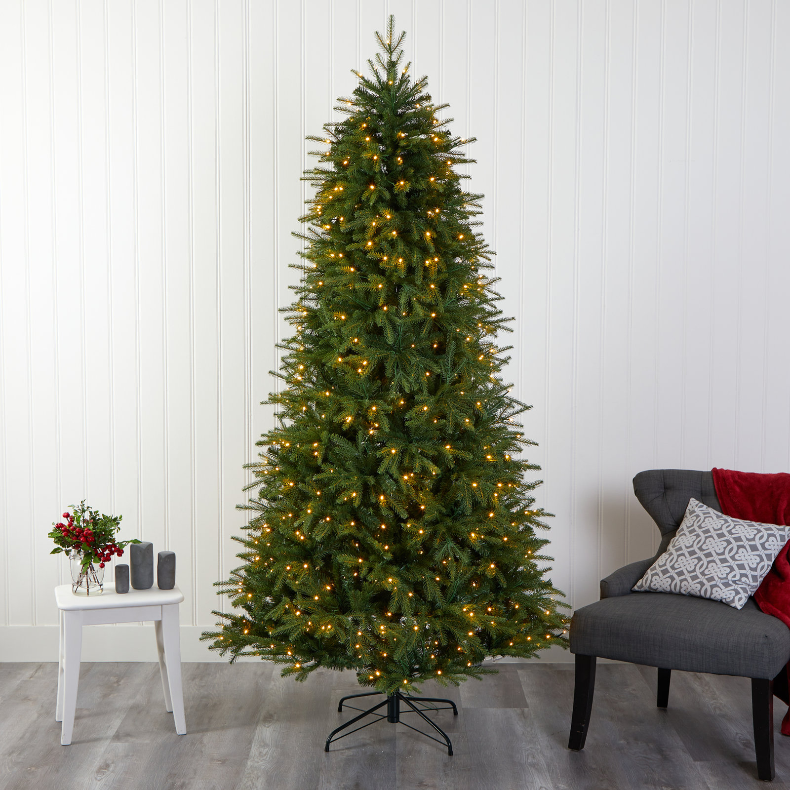 Easy Set-Up Lighted Christmas Tree, 8' H