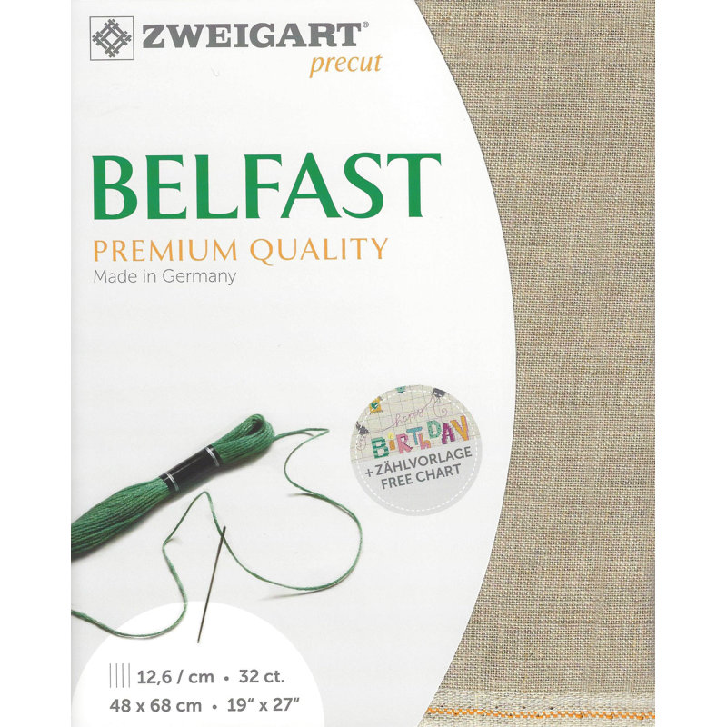 Prédécoupé Zweigart Belfast 32 comtes brut 3609/53, Cru