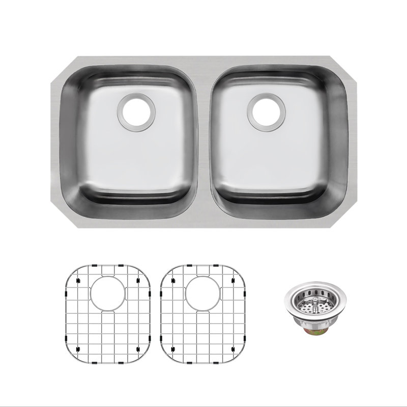 Undermount Double Bowl Stainless Steel Kitchen Sink