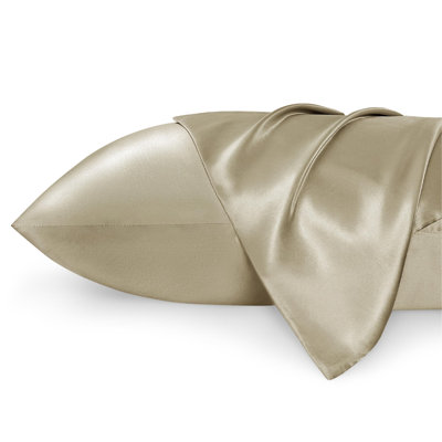 Satin Pillowcase Set of 2, 300 Thread Count , Gray Sand,GentleSoft™️
