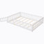 Lit plateforme double pleine grandeur avec clôture et porte, blanc-593278334
