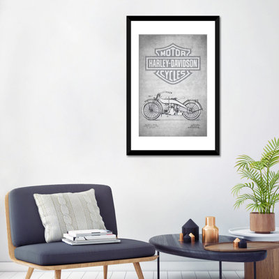 " Harley-Davidson Motorcycles (Gray Vintage) III " by Aged Pixel