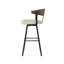 Tabouret de bar et de comptoir pivotant avec dossier en bois Amir-69850704-69850701-69850703