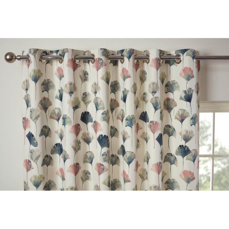 Staats Cotton Blend Room Darkening Curtain Pair, Flamingo, 167.64cm W x 228.6cm L