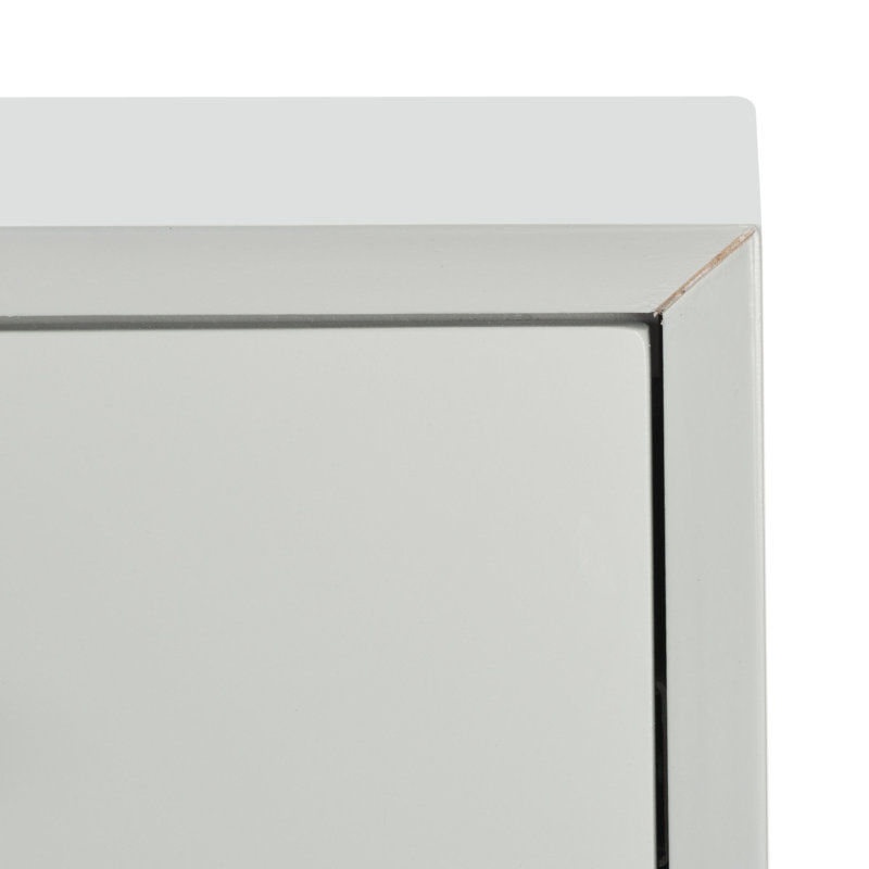 Commode double 6 tiroirs Samuel, Gris / laiton