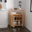 Armoire de plancher en bambou avec 2 portes pour le rangement - Organisateur autoportant polyvalent