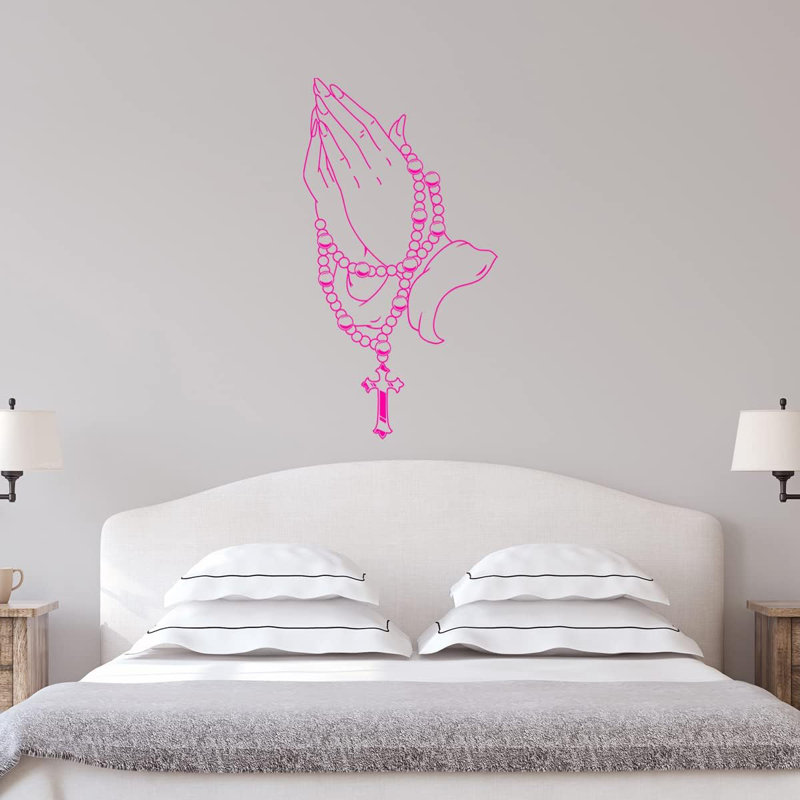 Autocollant en vinyle Winston Porter, Rose vif, H 23 po x l 12 po
