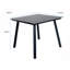 Table de salle à manger carrée de patio avec trou pour parasol, plateau de table en composite de bois-plastique robuste en fer, table intérieure d'extérieur toutes saisons pour jardin, balcon, cour
