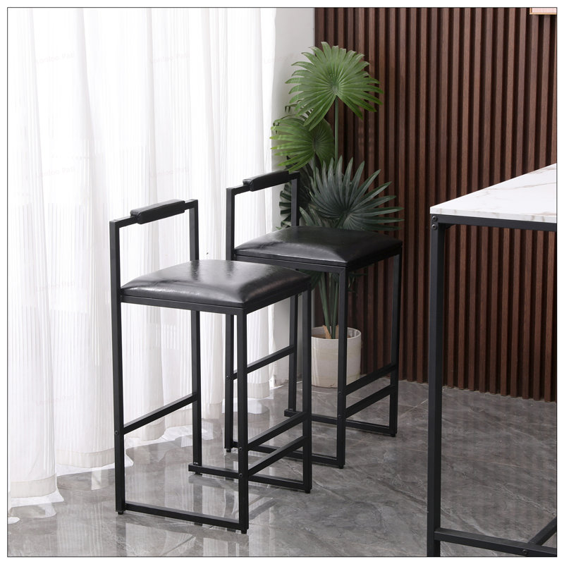 Metal PU Bar Stools,Set Of 2