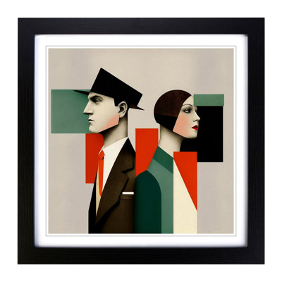Lovers Suprematism - Framed Print