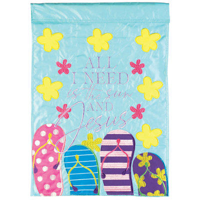 Drapeau de jardin en polyester 18 po x 13 po All I Need Is the Sun