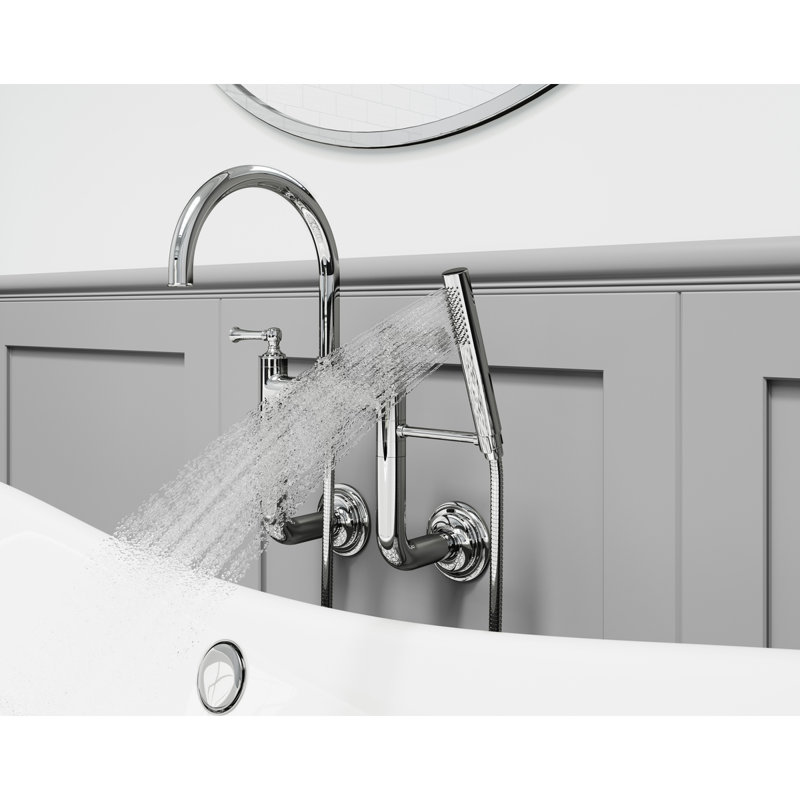 Wall Mounted Tub Spout, Polished Chrome
