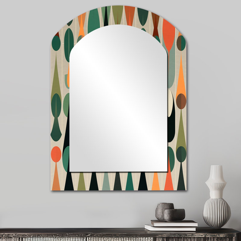 Miroir mural rétro multicolore, 34 po x 25 po