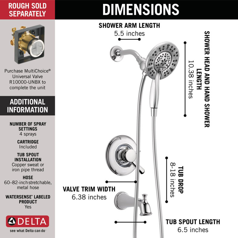 Ensemble de robinet de douche à double fonction Linden 17 Series, et ensemble de garniture de poignée de douche In2ition