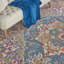 Tapis floral tissé à la machine 9 pi x 12 pi