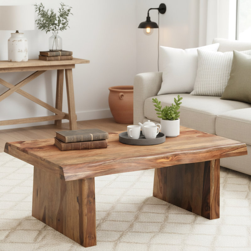 Chaliyah Solid Wood Single Coffee Table, Natural