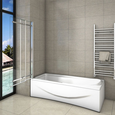 Nkenge 900mm W x 1400mm H Tub Door with Glass