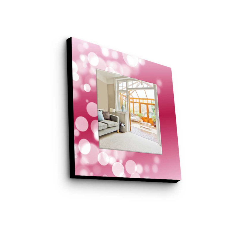 Élégant miroir décoratif avec cadre 100% bois de pin, 19,7 po x 19,7 po | Miroir en verre véritable (épaisseur: 0,2 pouce) | Peinture sur tissu élégante | Parfait pour la décoration intérieure et le vestibule, design durable et chic