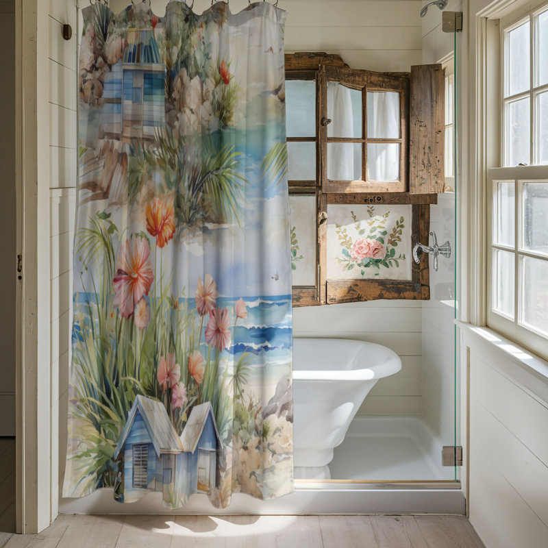 Rideau de douche Imajean, H 74 po x l 71 po