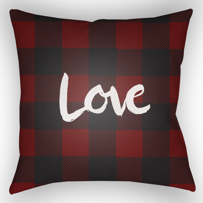  Indoor/Outdoor Use Throw Pillow, 18" H x 18" W x 4" D, Red