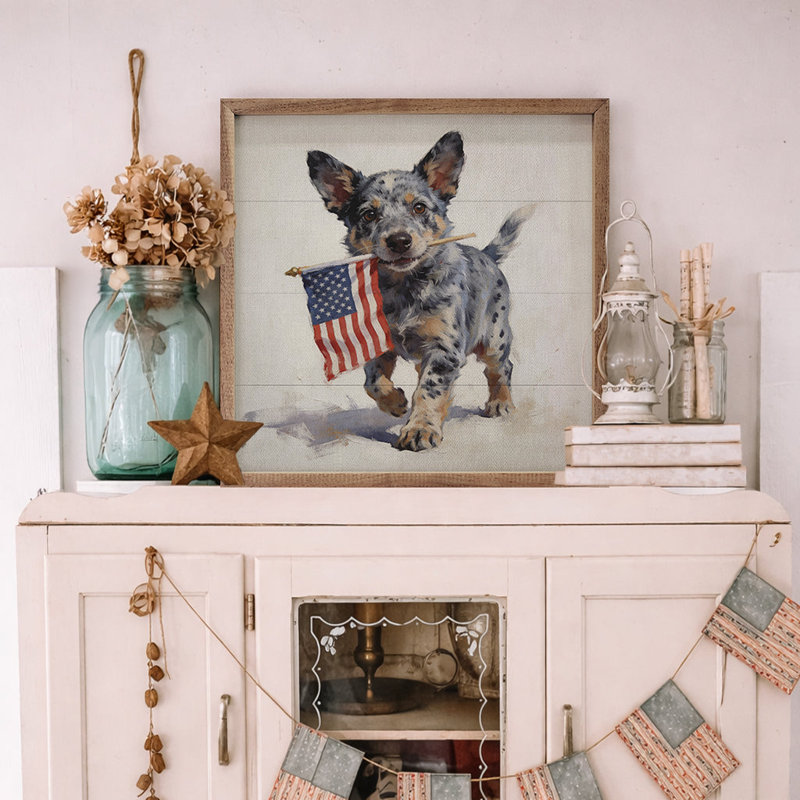 Patriotic Pets Blue Heeler, 8" H x 8" W