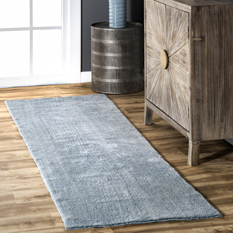 Tapis de couloir à poils longs lavable en machine Loni, Tapis de couloir 2 pi 6 po x 6 pi