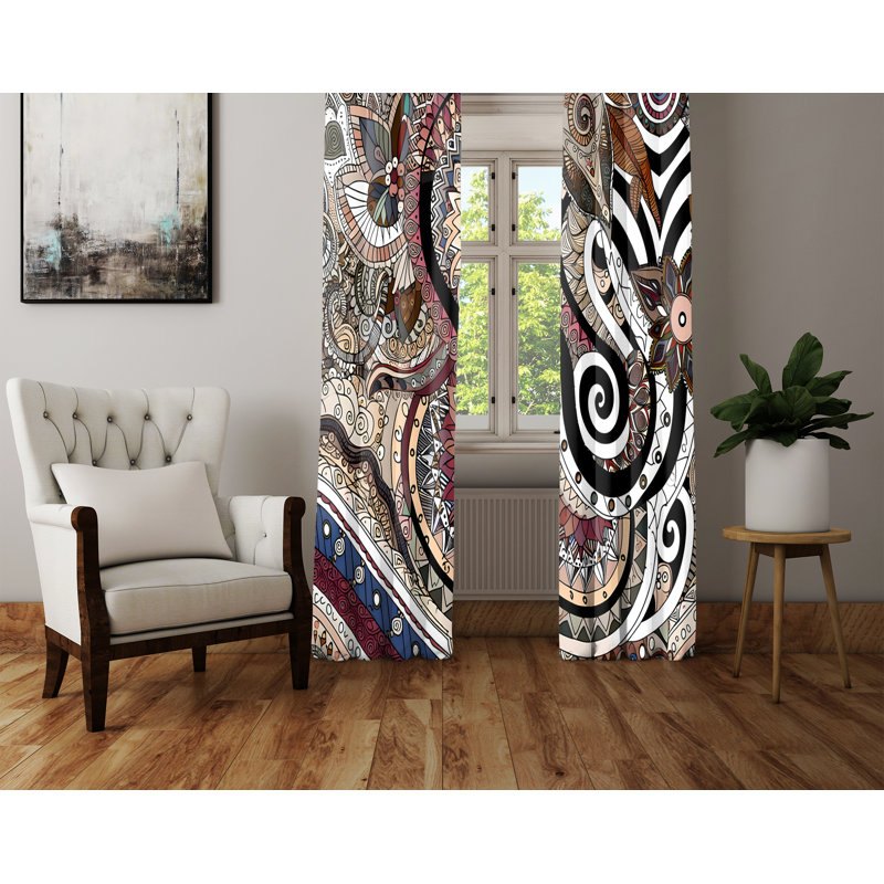 Paire de rideaux en polyester Choun, L 20 po x L 52 po