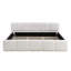 Lit plateforme très grand blanc avec tête et pied de lit Boucle Thick, revêtement de style bloc-34127208