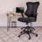 Haynie High Back Mesh Drafting Chair with LeatherSoft Sides and Adjustable Arms