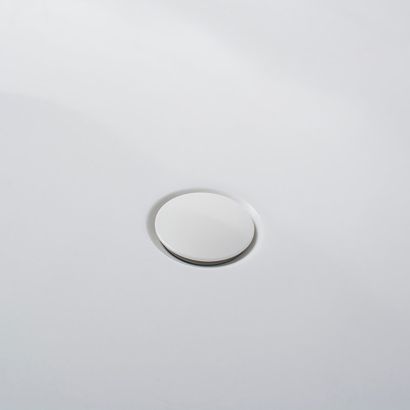 Matte White Cover Brass Pop-Up Drainer For Stone Resin Freestanding Bathtub